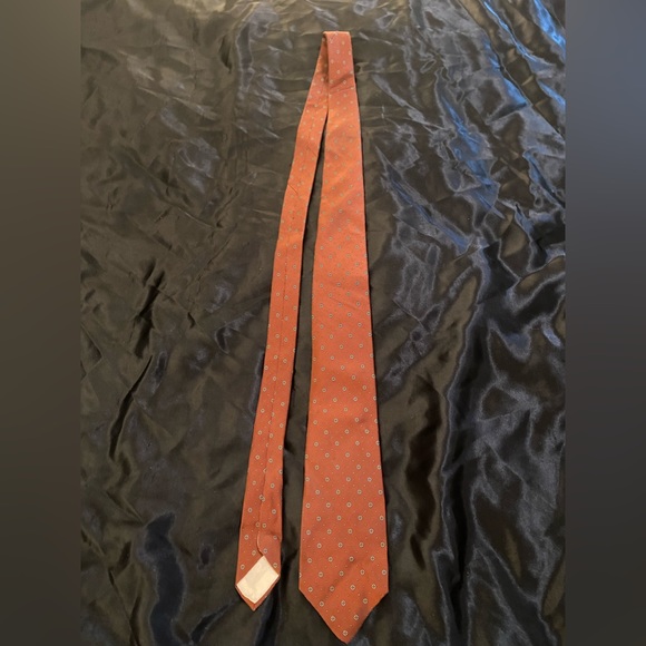 CHRISTIAN DIOR Tie (Burgundy, Dot, Silk) - Picture 2 of 4